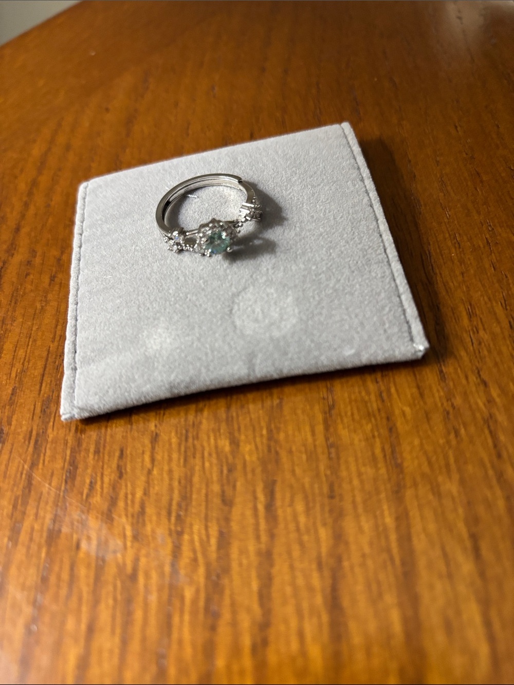 Sterling silver Moissanite ring adjustable